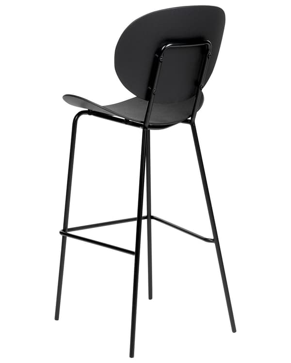 Sett med 2 barstoler Svart Sete i syntetisk materiale Metallben Ryggstøtte Minimalistisk design Skandinavisk stil Moderne Stoler Barkrakker
