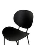 Miniatyrbilde 7 av 9: Sett med 2 barstoler Svart Sete i syntetisk materiale Metallben Ryggstøtte Minimalistisk design Skandinavisk stil Moderne Stoler Barkrakker