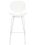 Miniatyrbilde 5 av 9: Sett med 2 barstoler Hvit Sete i syntetisk materiale Metallben Ryggstøtte Minimalistisk design Skandinavisk stil Moderne Stoler Barkrakker