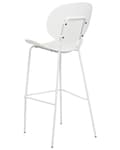 Miniatyrbilde 6 av 9: Sett med 2 barstoler Hvit Sete i syntetisk materiale Metallben Ryggstøtte Minimalistisk design Skandinavisk stil Moderne Stoler Barkrakker