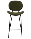 Miniatyrbild 6 av 10: Set med 2 matstolar Mörkgrön Armlösa benkåpor Konstläder PU Svarta järnben Modern Retro Design Matrum Sittplatser