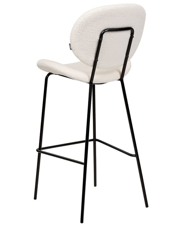 Set med 2 matstolar Vit Armlösa benkåpor Konstläder PU Svarta järnben Modern Retro Design Matrum Sittplatser
