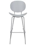 Miniatyrbild 5 av 9: Set om 2 barstolar Grå syntetisk sits Metallben Minimalistisk design Matsal Barstolar Ryggstöd Modern Skandinavisk