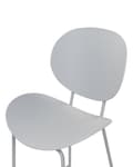 Miniatyrbild 7 av 9: Set om 2 barstolar Grå syntetisk sits Metallben Minimalistisk design Matsal Barstolar Ryggstöd Modern Skandinavisk
