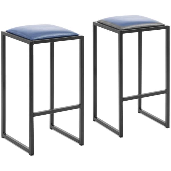 Royal Catering Barstol - Set med 2 - Svart / blå - Med klädsel - Royal Catering