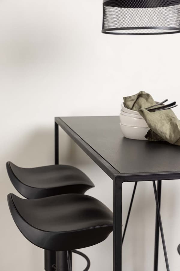Brea Barmøbelsett barbord svart og 4 Adesto barstolerr svart.