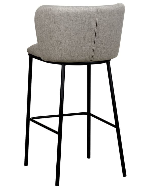 Barstole Grå Sæt af 2 Høj Køkkenstole Retro Rund Ryglæn Fodstøtte Design Counterstol til Barbord Stole til Køkkenø