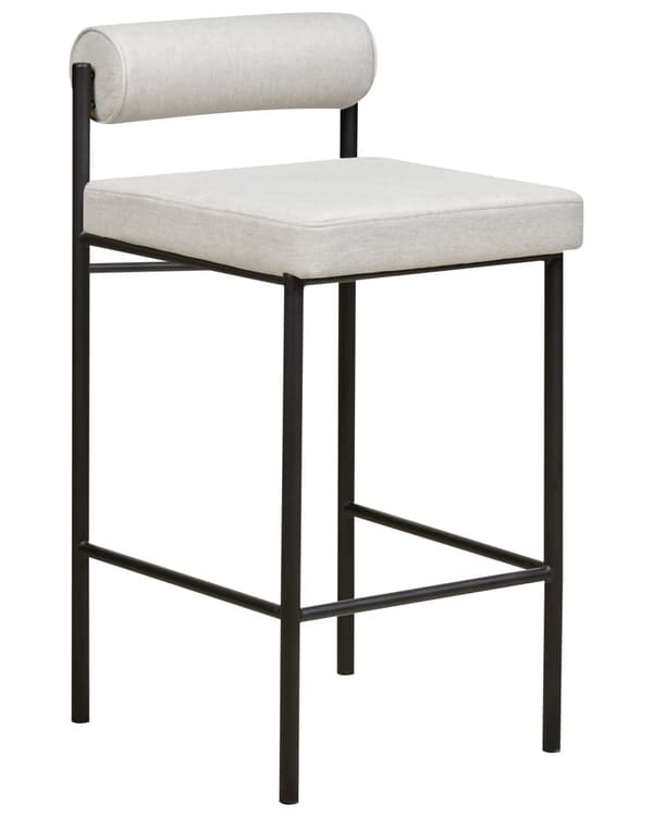 Barstole Lysegrå Sæt af 2 Høj Køkkenstole Retro Rund Ryglæn Fodstøtte Design Counterstol til Barbord Stole til Køkkenø