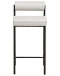 Miniatyrbillede 5 af 9: Barstole Lysegrå Sæt af 2 Høj Køkkenstole Retro Rund Ryglæn Fodstøtte Design Counterstol til Barbord Stole til Køkkenø