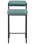 Miniatyrbillede 5 af 9: Barstole Blågrøn Sæt af 2 Høj Køkkenstole Retro Rund Ryglæn Fodstøtte Design Counterstol til Barbord Stole til Køkkenø