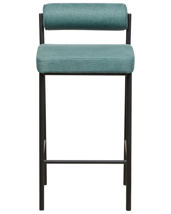 Barstole Blågrøn Sæt af 2 Høj Køkkenstole Retro Rund Ryglæn Fodstøtte Design Counterstol til Barbord Stole til Køkkenø