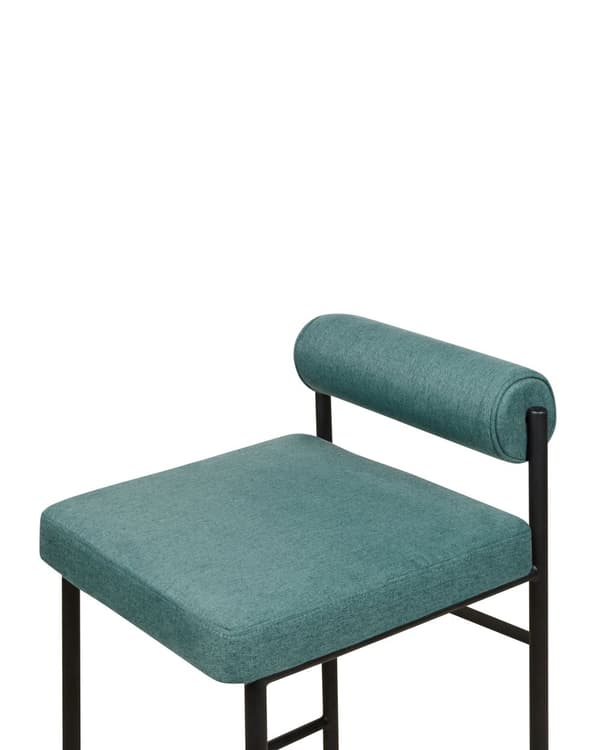 Barstole Blågrøn Sæt af 2 Høj Køkkenstole Retro Rund Ryglæn Fodstøtte Design Counterstol til Barbord Stole til Køkkenø