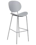 Miniatyrbillede 4 af 9: Barstol lysegrå 52 x 111 x 48 cm polypropylen jern 2 barstole moderne skandinavisk