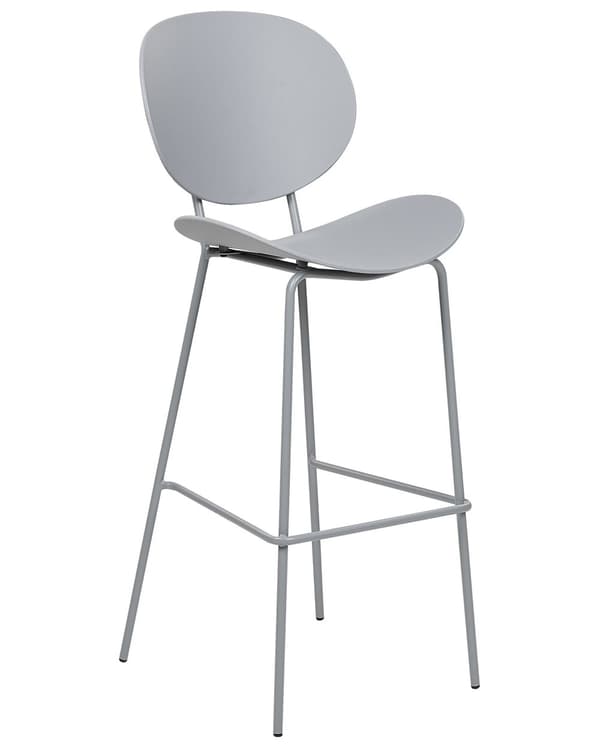 Barstol lysegrå 52 x 111 x 48 cm polypropylen jern 2 barstole moderne skandinavisk