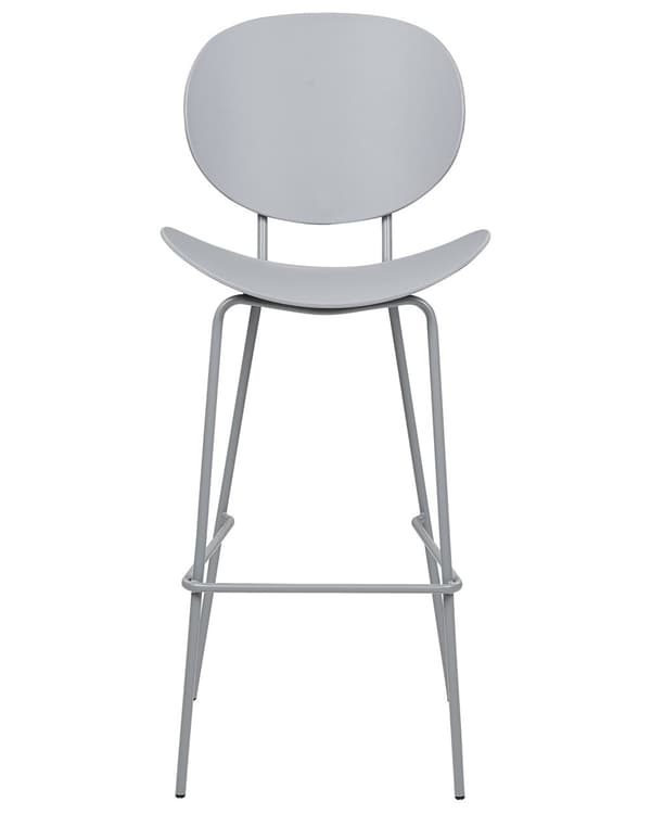 Barstol lysegrå 52 x 111 x 48 cm polypropylen jern 2 barstole moderne skandinavisk
