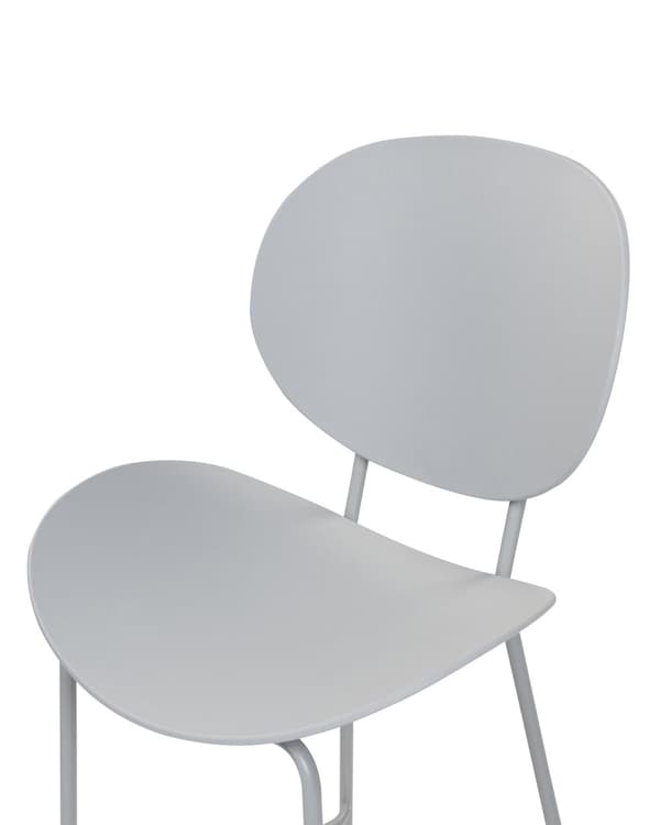 Barstol lysegrå 52 x 111 x 48 cm polypropylen jern 2 barstole moderne skandinavisk
