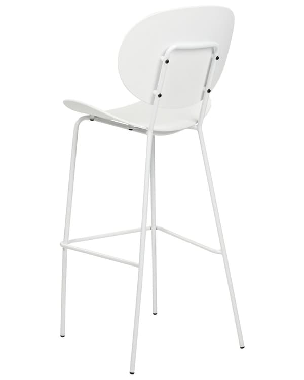 Sæt med 2 barstole hvid plast metalben moderne stil skandinavisk stil til spisestuen