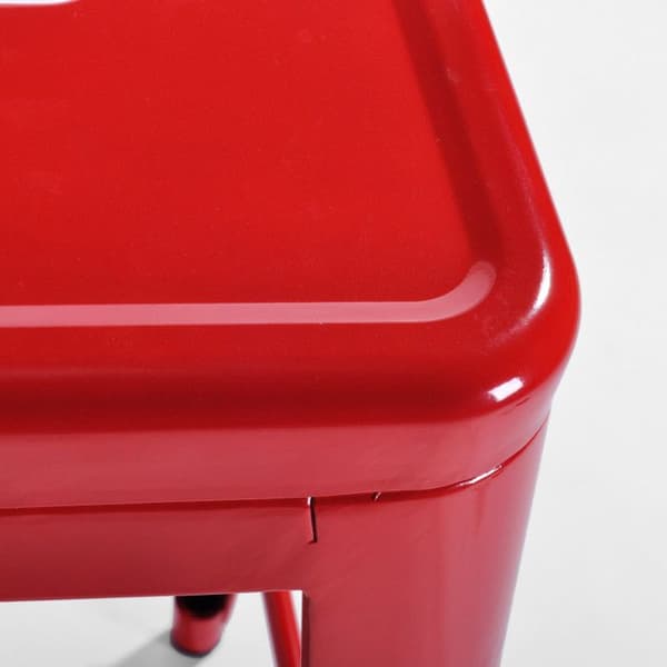 Set med 4 barstolar i glänsande röd industriell stil - KOSMI - Höjd 66 cm - Metall