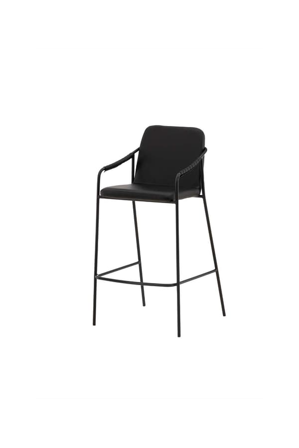 2 x Tvist barstol med armlener PU kunstskinn svart.