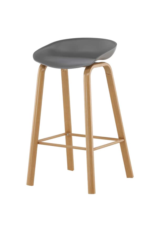 2 x  Decatur barstol grå, egetræ dekor.