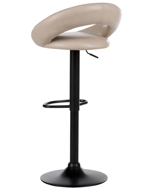 Baarijakkara vaalea beige keinonahka verhoiltu rauta 2 kpl setti kääntyvä säädettävä jalkatuella moderni tyyli