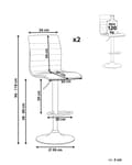 Miniatyrbillede 3 af 9: Barstol Beige Læder 65 cm Høj Køkkenstol Justerbar Counterstol med Ryglæn Drejefunktion Pumpe Design til Køkkenø Inspiration