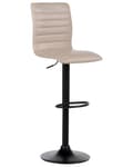 Miniatyrbillede 4 af 9: Barstol Beige Læder 65 cm Høj Køkkenstol Justerbar Counterstol med Ryglæn Drejefunktion Pumpe Design til Køkkenø Inspiration