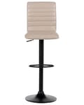 Miniatyrbillede 5 af 9: Barstol Beige Læder 65 cm Høj Køkkenstol Justerbar Counterstol med Ryglæn Drejefunktion Pumpe Design til Køkkenø Inspiration