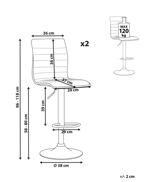Barstol Grøn Læder 65 cm Høj Køkkenstol Justerbar Counterstol med Ryglæn Drejefunktion Pumpe Design til Køkkenø Inspiration
