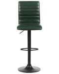 Miniatyrbillede 5 af 9: Barstol Grøn Læder 65 cm Høj Køkkenstol Justerbar Counterstol med Ryglæn Drejefunktion Pumpe Design til Køkkenø Inspiration