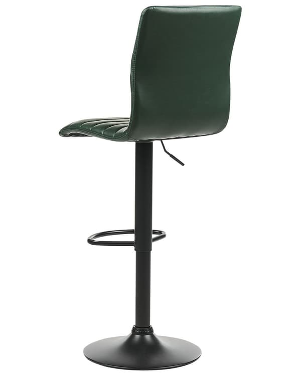 Barstol Grøn Læder 65 cm Høj Køkkenstol Justerbar Counterstol med Ryglæn Drejefunktion Pumpe Design til Køkkenø Inspiration