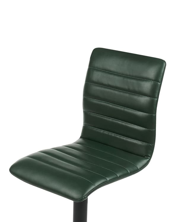 Barstol Grøn Læder 65 cm Høj Køkkenstol Justerbar Counterstol med Ryglæn Drejefunktion Pumpe Design til Køkkenø Inspiration
