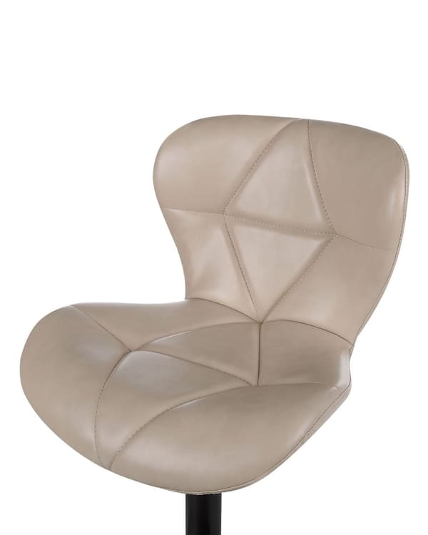Barstolar set om 2 Beige Konstläder Svängbar Justerbar Höjd Modern Kök Matsal Bar