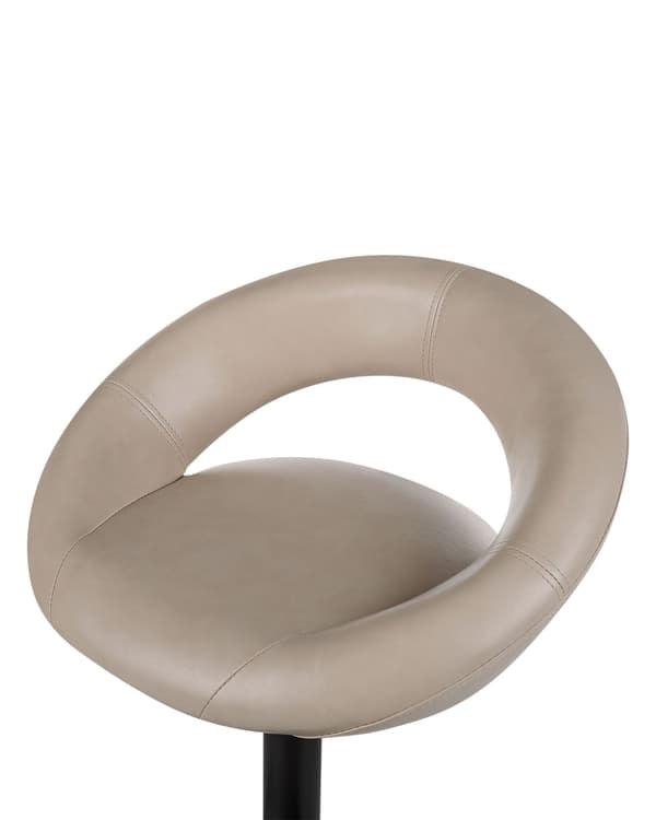 Set med 2 barstolar Grå Konstläder Fotpall Svängbar Gaslyft Justerbar höjd Minimalistisk