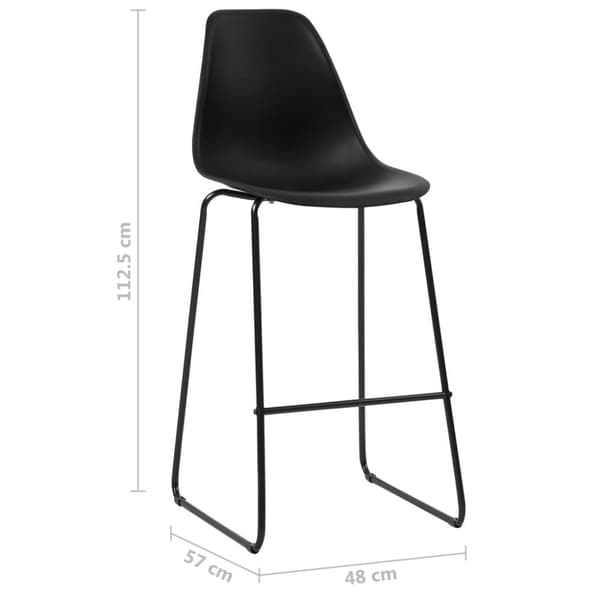 barstole 2 stk. plastik sort