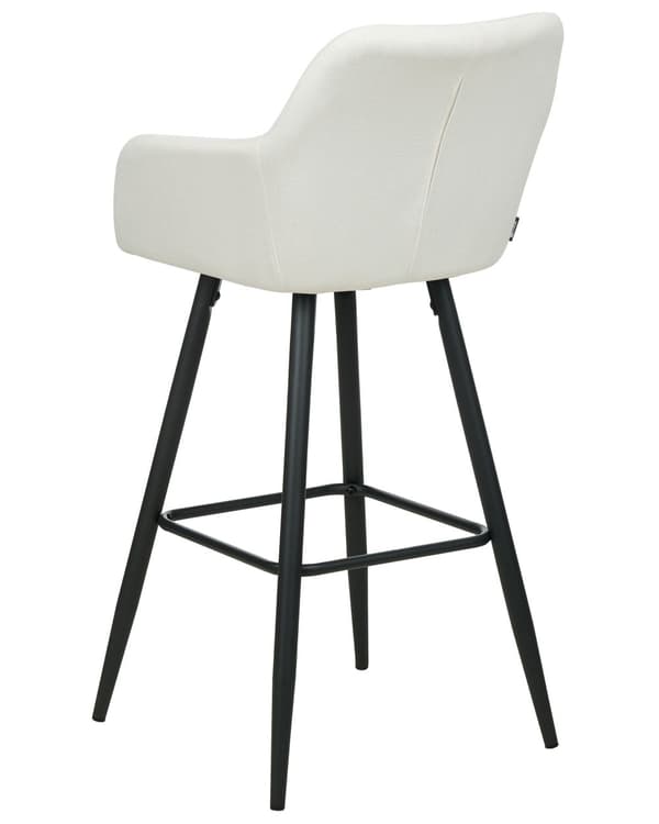 Sæt med 2 barstole Off-White Velour betrukket med armlæn Ryglæn Sorte metalben velourstof