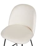Miniatyrbild 7 av 9: Set av 2 Barstolar Off-White Sammetsklädsel Svart Stålram Höjd Sits Matsal Möbler Glam Design