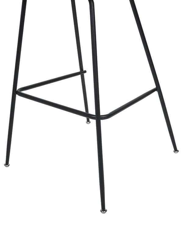 Set av 2 Barstolar Svart Sammetsklädsel Svart Stålram Höjd Sits Matsal Möbler Glam Design