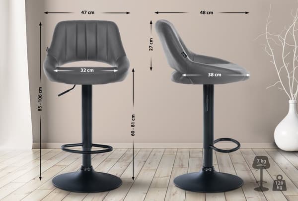 CLP Sæt med 2 Milet-barstole i kunstlæder