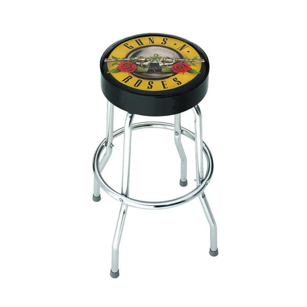 RockSax Roses Guns N Roses Bar Stool Black/Yellow/Red One Size