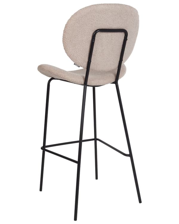 Sett med 2 barstoler Mørkegrønn Bouclé PU Jernben Uten armlener Retro design Barkrakker Stoler