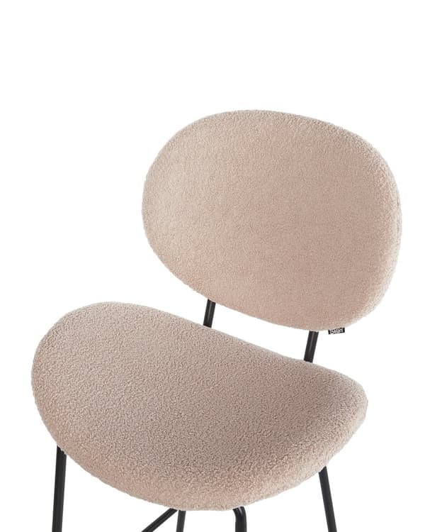 Sett med 2 barstoler Mørkegrønn Bouclé PU Jernben Uten armlener Retro design Barkrakker Stoler