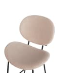 Miniatyrbild 7 av 10: 2 st Barstolar Ljusbeige Armstödslösa Benskydd Boucle Svarta Järnben Modern Retro Design Sittmöbler för Matsal
