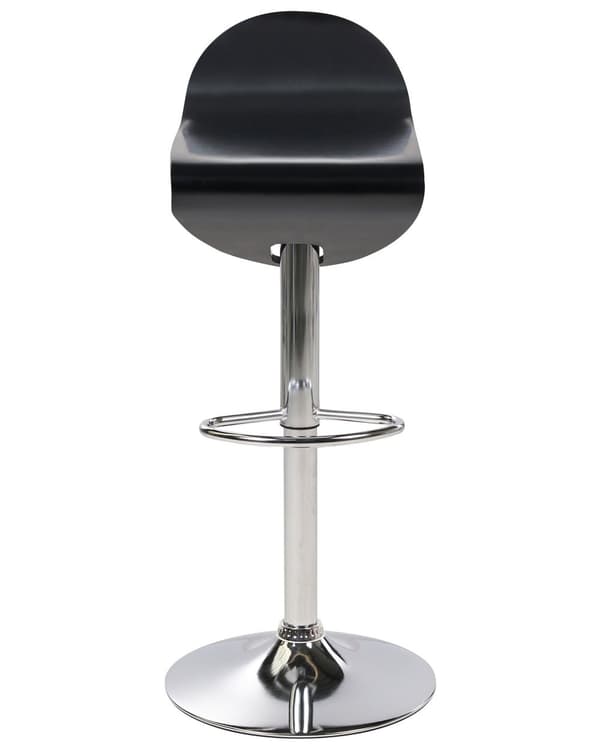 Set om 2 Barstolar Svart med Fotpall Svängbar Gaslift Justerbar Höjd Modern