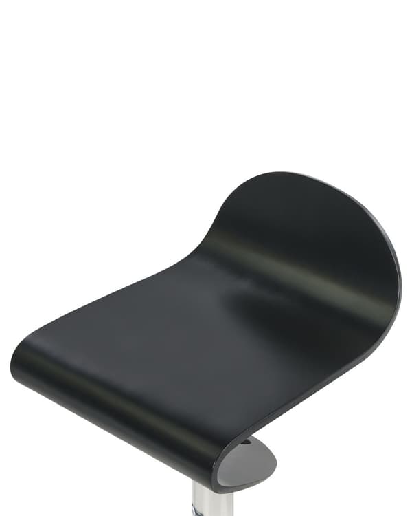 Set om 2 Barstolar Svart med Fotpall Svängbar Gaslift Justerbar Höjd Modern