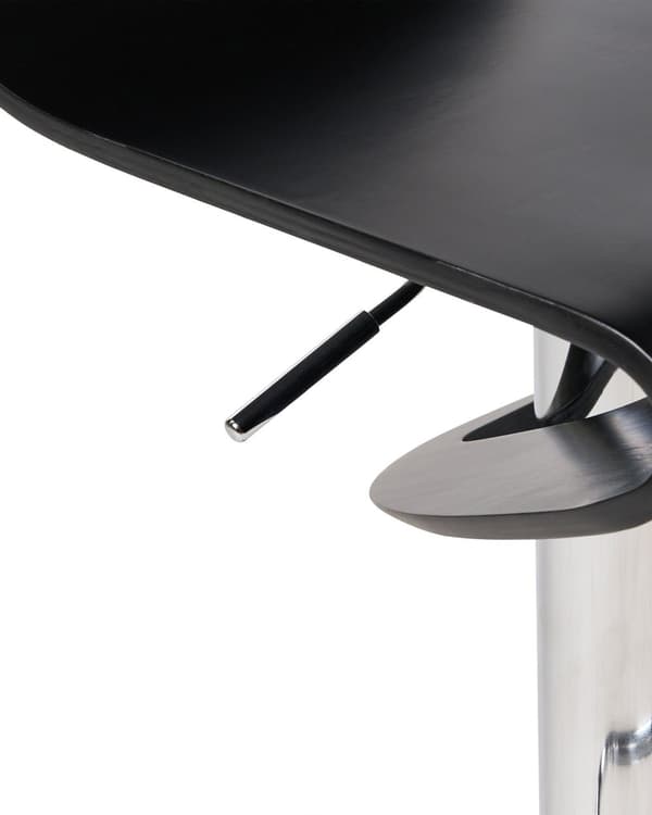 Set om 2 Barstolar Svart med Fotpall Svängbar Gaslift Justerbar Höjd Modern
