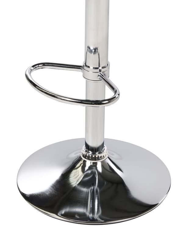 Set om 2 Barstolar Svart med Fotpall Svängbar Gaslift Justerbar Höjd Modern