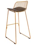 Miniatyrbild 6 av 10: Barstolar set om 2 Guld Metall Tråddesign Konstläder Svart Sittdyna Glam Industrial Modern Kök Matsal