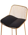Miniatyrbild 7 av 10: Barstolar set om 2 Guld Metall Tråddesign Konstläder Svart Sittdyna Glam Industrial Modern Kök Matsal