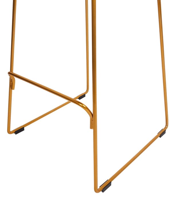 Barstolar set om 2 Guld Metall Tråddesign Konstläder Svart Sittdyna Glam Industrial Modern Kök Matsal
